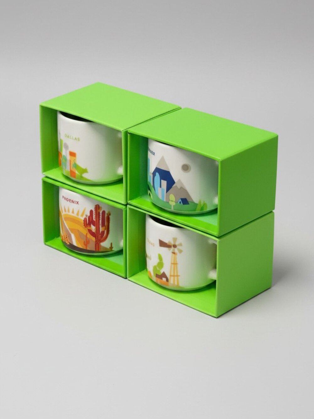 Starbucks Collectible 2oz Cups, Texas , Phoenix, Dallas & Denver NEW (4 Cups) - Picture 2 of 7